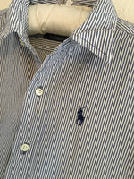 Ralph Lauren Polo Boys Navy/White Striped Oxford L/S Smart Shirt - Boys 6yrs