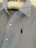 Ralph Lauren Polo Boys Navy/White Striped Oxford L/S Smart Shirt - Boys 6yrs