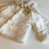 Brand New Couche Tot Designer Girls Ivory Super Soft Faux Fur Jacket with Lovely Detail - Christening / Special Occasion - Girls 2-4yrs
