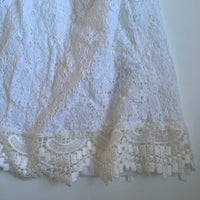 Pretty White Crochet Dress with Green Integrated Shawl - Party - Girls 8-10yrs