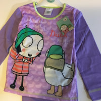 Brand New Sarah & Duck Official Licensed Girls We all know what makes duck happy Purple L/S Pyjamas - Girls 18-24m
