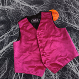 Pink Satin Boys Waistcoat / Halloween Vampire Fancy Dress - Boys 6-8yrs