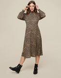 Brand New Dorothy Perkins Maternity Black Animal Print Midi Dress - Size Maternity UK 6 / 8