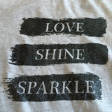 Love Shine Sparkle Girls Grey L/S Stretch Top - Girls 8-9yrs