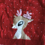 Lily & Dan Baby Girls Red Christmas Jumper with Deer Design - Girls 3-6m