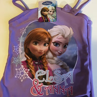 Brand New Disney Frozen Elsa & Anna Purple Official Swimsuit Swimming Costume - Girls 18-24m