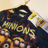 Brand New Minions Official Boys Grey L/S Stretch Polyester Top - Boys 4yrs