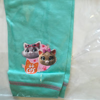 Brand New 44 Cats Official Girls Pink & Green Purrfect L/S Pyjamas - Girls 3-4yrs