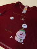 Mini Mode Red Make Your Own Snowman Christmas L/S Top - Unisex 3-6m