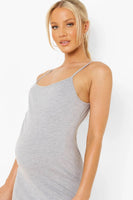 Brand New Boohoo 2 Pack Grey Strappy Bodycon Mini & Midi Dresses - Size Maternity UK 10 / 16