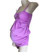 Asos Purple Two Piece Tankini Swimming Costume - Size Maternity UK 10