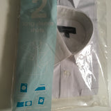 Brand New Debenhams pack of 2 White Long Sleeved School Shirts - Boys 7-8yrs