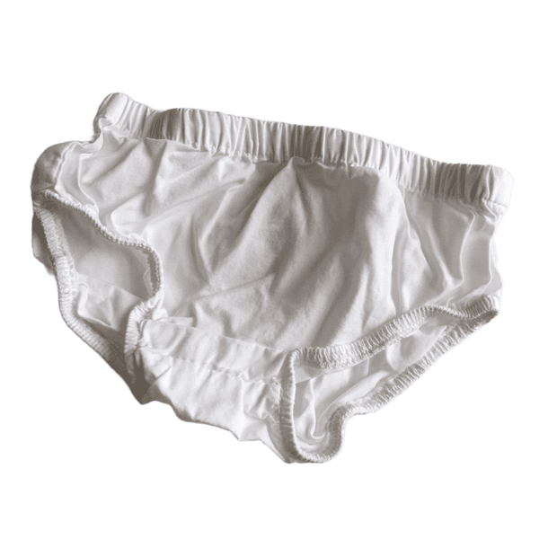 White Cotton Baby Girl Nappy Pants - Girls 6m