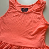 Coral Neon Orange Summer Cotton Dress - Girls 7-8yrs
