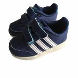 Adidas Toddler Boys Classic Blue Stripe Trainers with Double Velcro Fastening - Boys UK Infant 4