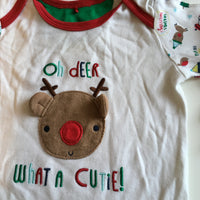 Oh Deer What A Cutie! Reindeer Christmas L/S Top - Unisex 9-12m