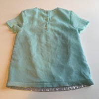 Sweet Millie Mint Green Party Top with Silver Sequin Front - Girls 5yrs