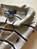 Ralph Lauren Polo Boys Classic Grey/Navy Stripe S/S Polo Shirt - Boys 6-7yrs