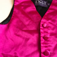 Pink Satin Boys Waistcoat / Halloween Vampire Fancy Dress - Boys 6-8yrs