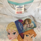 Brand New Disney Frozen My Sister My Hero Anna & Elsa Official White T-Shirt - Girls