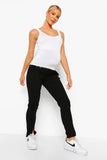 Brand New Boohoo Maternity Stretch Split Skinny Jeans Washed Black - Sizes UK 8-16