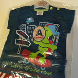 Brand New Boys Blue Freestyle Around Town T-Shirt and Red Shorts Outfit - Boys 6-9m