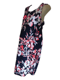 New Look Maternity Navy Blue Pink and White Floral Stretch Shift Dress - Size Maternity UK 16