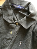 Ralph Lauren Polo Boys Charcoal Grey Slim Fit S/S Polo Shirt - Boys 8-9yrs