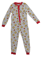 Pudsey Bear & Superman Print Grey Children In Need Onesie - Unisex 6-7yrs