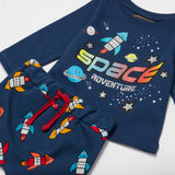 Brand New Bluezoo Baby Blue Space Rocket Top and Jogging Bottoms Set - Boys 3-6m