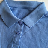 Brand New Girls Light Blue School S/S Polo Shirt - Girls 5-6yrs