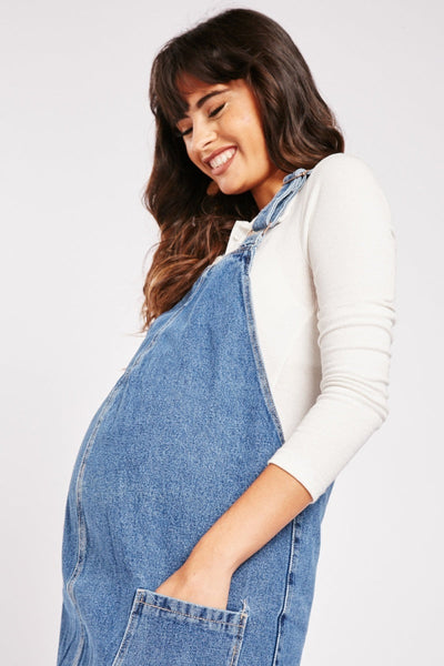 Maternity denim hotsell overall dress